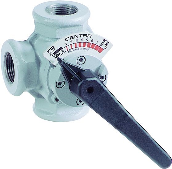 RESIDEO CENTRA DRG ventil rotačný pre vykurovacie a chladiace systémy, DN20, R3x3/4", 130°C, závitový, 3-cestný, liatina