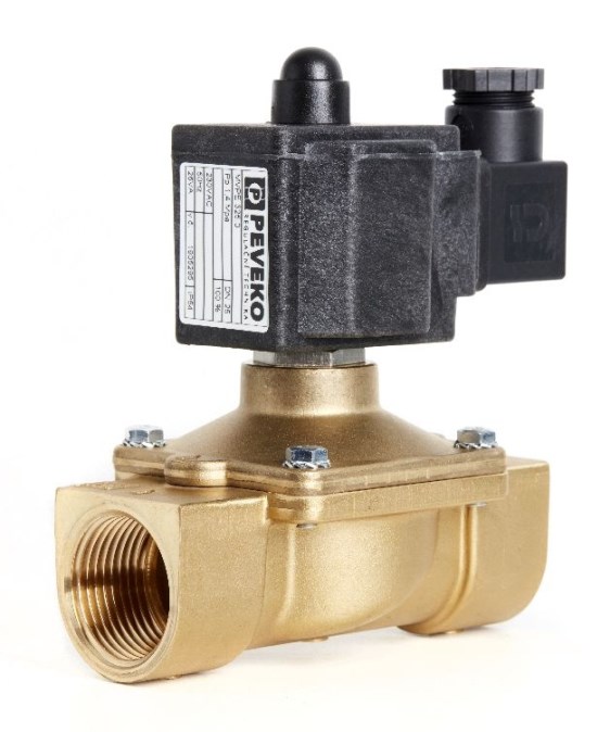 PEVEKO MVPE elektromagnetický ventil DN20, dvojcestný, EPDM, mosadz