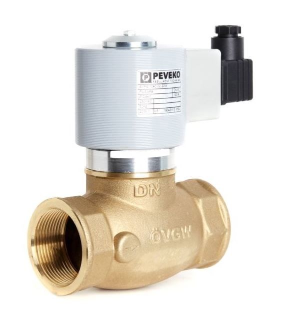 PEVEKO EVPE 1040.02/L elektromagnetický ventil DN40, 20W, 2/2 cestný, plyn, priamo ovládaný, mosadz