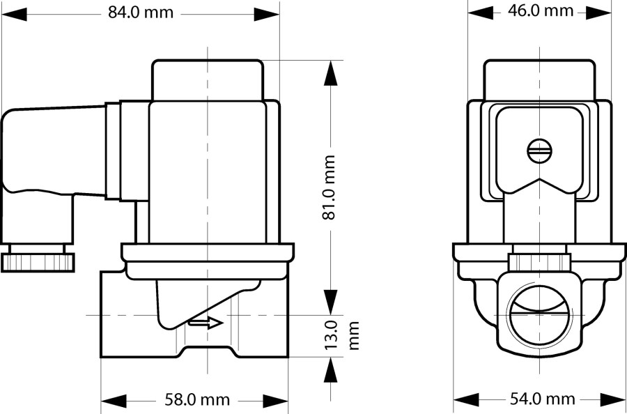 DANFOSS EV251B 12B solenoidový ventil G1/2", 230V, 2/2-cestný, s cievkou a konektorom krytia