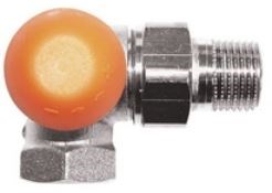 HERZ TS-98-V AB termostatický ventil 1/2" trojosový, s plynulým odčítateľným prednastavením, mosadz, oranžová