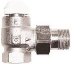 HERZ TS-E 7724 termostatický ventil 3/4", rohový, pre samotiažne sústavy, vnútorný/vonkajší závit, mosadz