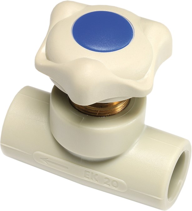 WAVIN EKOPLASTIK PPR ventil 63mm, priamy, zvárací, voda, PP-R