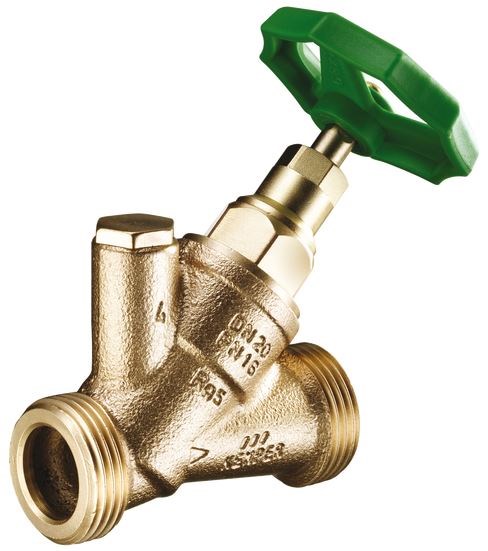 KEMPER 174 2G uzatvárací ventil DN15, G3/4", PN16, závitový, šikmý, s vypúšťacou zátkou, bronz