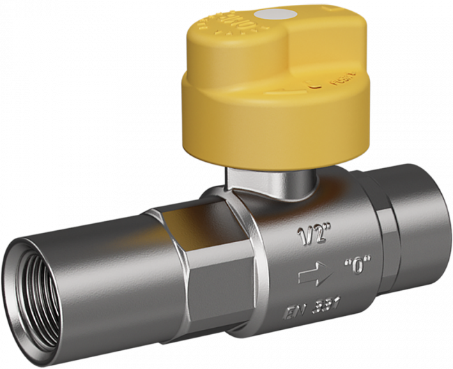 MERABELL VAIT guľový kohút Rp1/2"xR1/2", bezpečnostný, priamy, plyn, mosadz