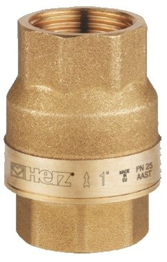 HERZ spätný ventil DN32 pružinový, mosadz