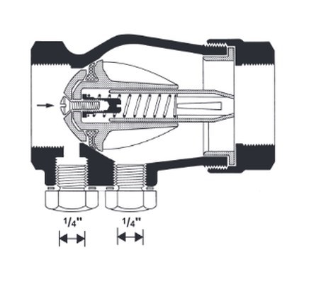 RESIDEO BRAUKMANN RV280 spätný ventil 1", DN25, vnútorný závit, voda, mosadz