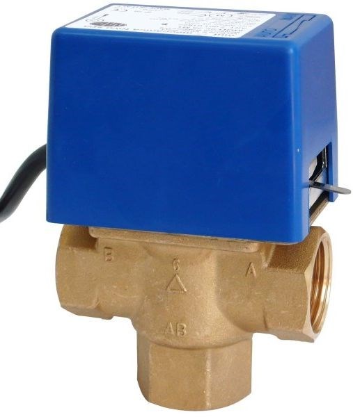 REGULUS SF25 M1S zónový ventil 1" trojcestný, s vratnou pružinou, vnútorný závit, voda, mosadz
