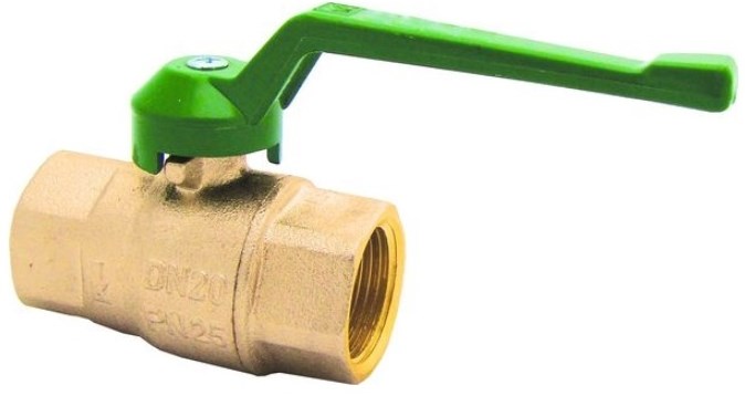 HERZ guľový kohút DN32 vnútorný závit, páka (Silumin), pitná voda, mosadz