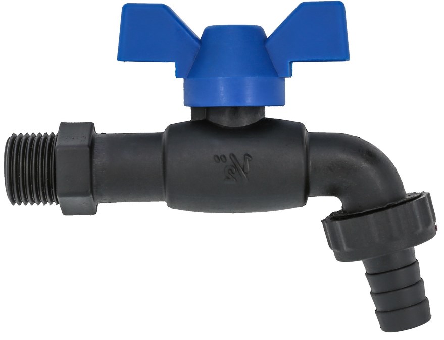 PLAS-FIT guľový kohút 1/2", záhradný, vonkajší závit, hadičník, motýľ, voda, mrazuvzdorný, plast
