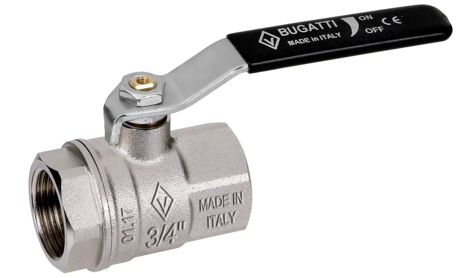 BUGATTI NEW JERSEY guľový kohút FF2", závitový, plnoprietokový, páka, voda