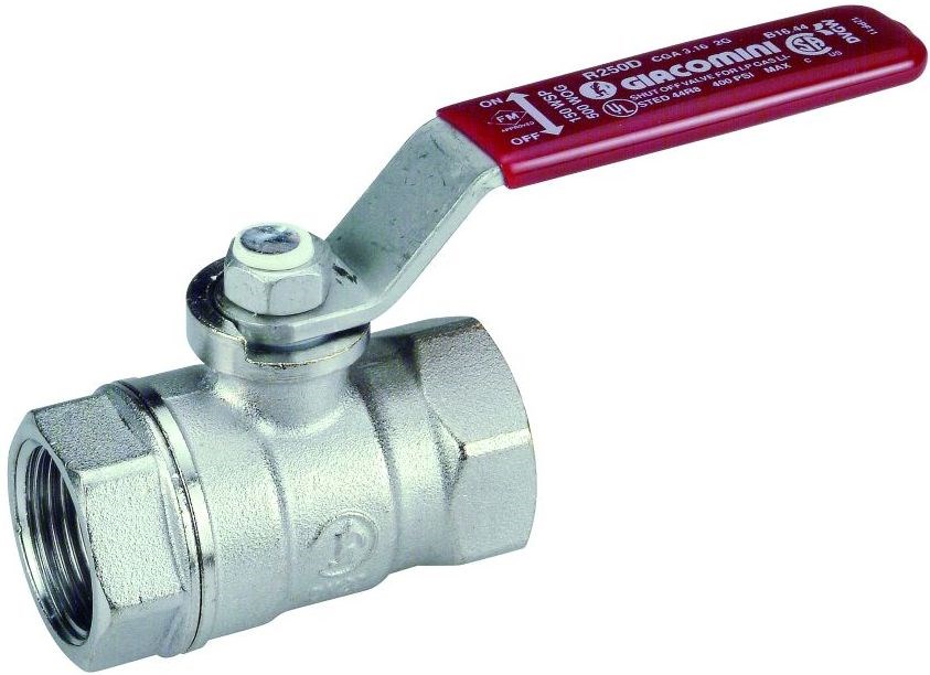GIACOMINI R250D guľový kohút FF2 1/2"závitový, páka, voda, mosadz/chróm