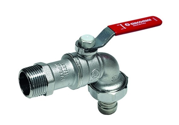 GIACOMINI R621 guľový kohút M3/4", závitový, záhradný výtokový, páka, voda, mosadz/chróm