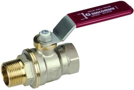 GIACOMINI R914L guľový kohút FM1 1/2"závitový, plnoprietokový, páka, voda, mosadz