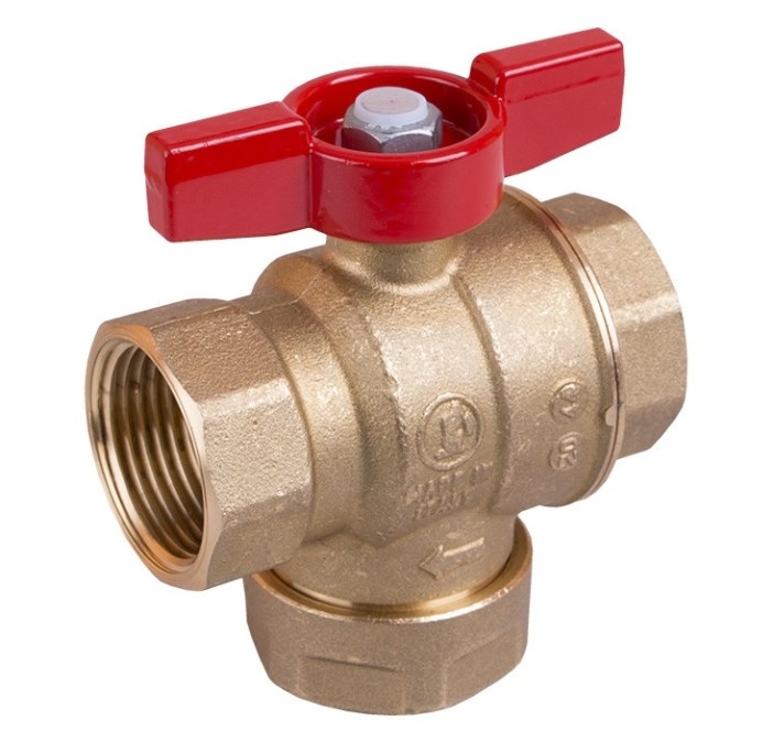 GIACOMINI R701F guľový kohút FF3/4", závitový, plnoprietočný, so vstavaným sitkom, motýľ, voda, mosadz