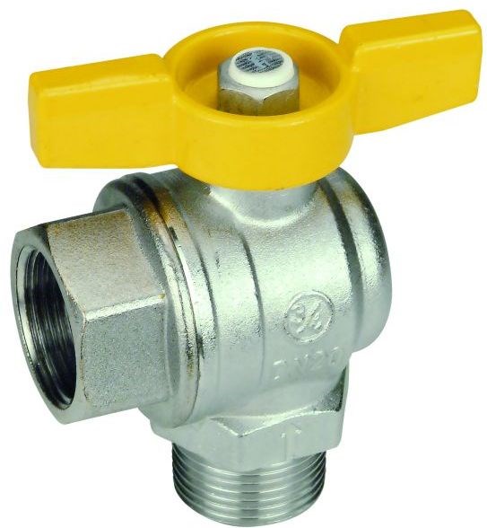 GIACOMINI R780G guľový kohút MF3/4", závitový, rohový, plnoprietokový, motýľ, plyn, mosadz