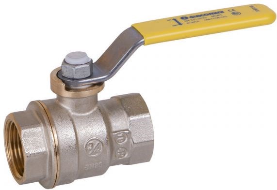 GIACOMINI R730GA guľový kohút FF3/4", závitový ISO 228, plnoprietokový, páka, plyn, poniklovaný