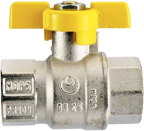 IVR 100/A ELITE GAS guľový kohút FF1", závitový, plnoprietokový, motýľ, plyn, poniklovaný