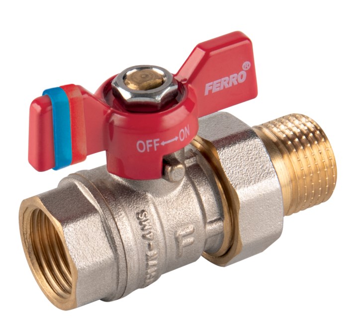 NOVASERVIS guľový kohút ŠM 3/4", závitový, plnoprietokový, motýľ, voda
