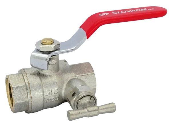 Slovarm KE-261 guľový kohút G3/4, F/F, závitový, páka, voda, mosadz, s odvodnením