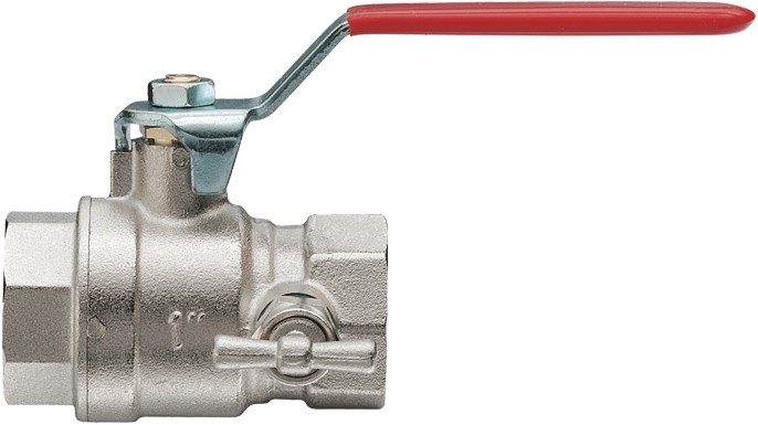 IVR 68 SPURGO guľový kohút FF6/4", závitový, vypúšťací, plnoprietokový, páka, voda, poniklovaný