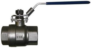 IVR 660 guľový kohút FF4", PN63, závitový, uzamykateľný, plnoprietokový, páka, voda, nerez oceľ