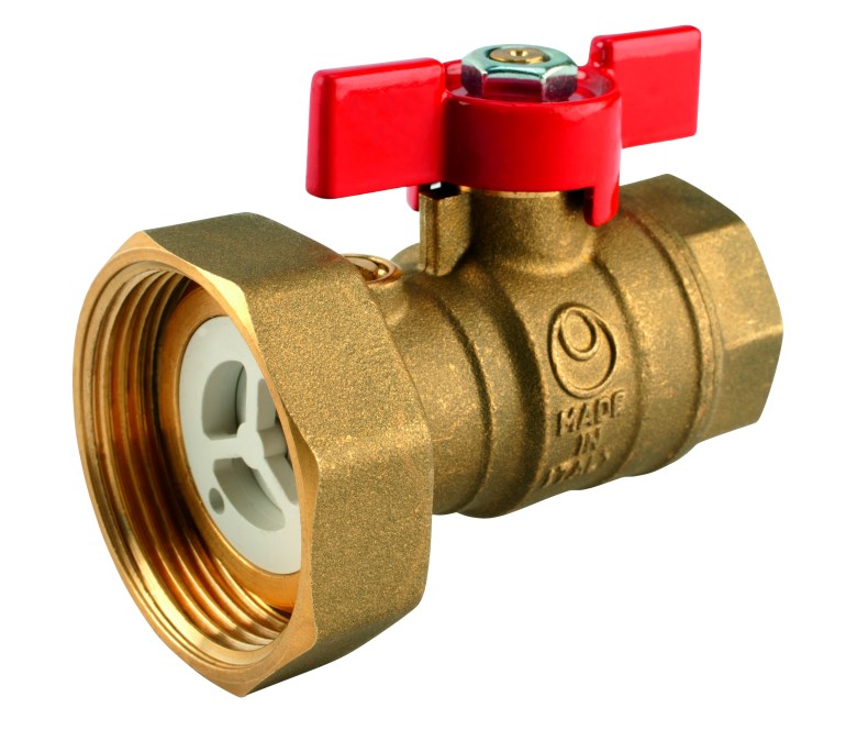 NOVASERVIS guľový kohút 1", motýlik, s polskrutkovaním k čerpadlu 6/4", závitový, voda, mosadz