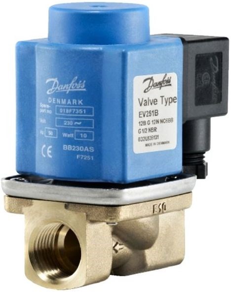 REGULUS DANFOSS EV251B 22B elektromagnetický ventil 1" dvojcestný, zónový, mosadz