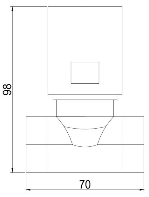 VTS ventil 3/4", dvojcestný, so servopohonom 230V, vnútorný závit, mosadz