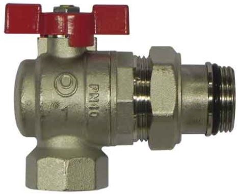 IVR 981/A guľový kohút 1", rohový, so skrutkovaním, červená