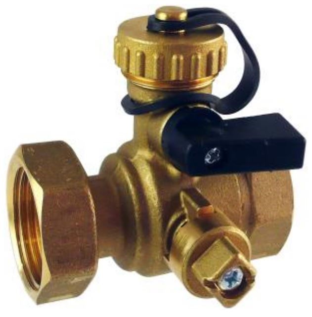 REGULUS kuľový kohút 1"Fu/F, s vypúšťacím ventilom, mosadz