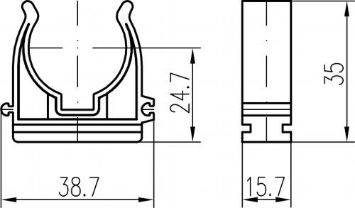 CHUDĚJ príchytka na potrubie z medi 22mm, plast, biela