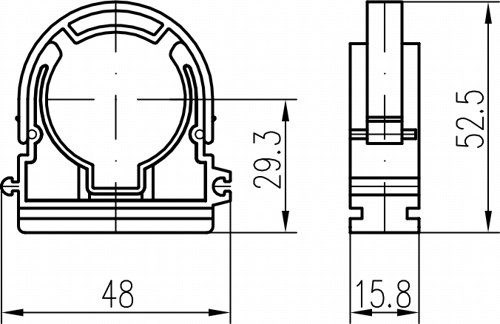 CHUDĚJ príchytka na potrubie z medi 28mm, so strmeňom, plast, biela