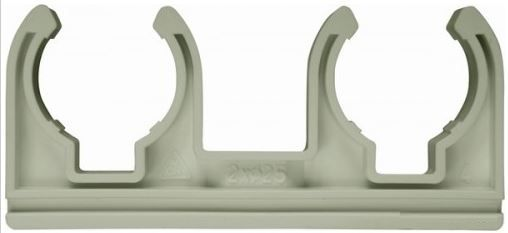 CHUDĚJ dvojpríchytka 2x25mm, plast, šedá