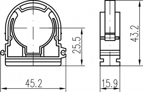 CHUDĚJ príchytka so strmeňom 20mm, plast