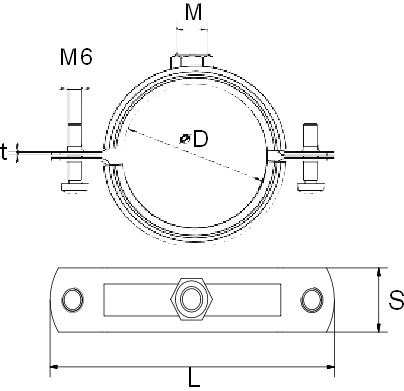 Objímka 315mm pre ventilačné potrubie, s gumou, oceľ