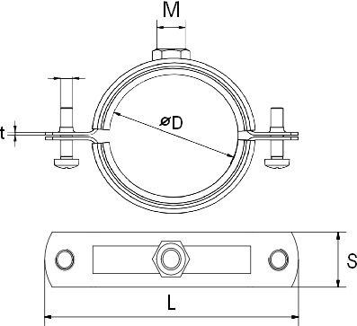 Objímka pr.182-188mm dvojskrutková, s gumou, oceľ