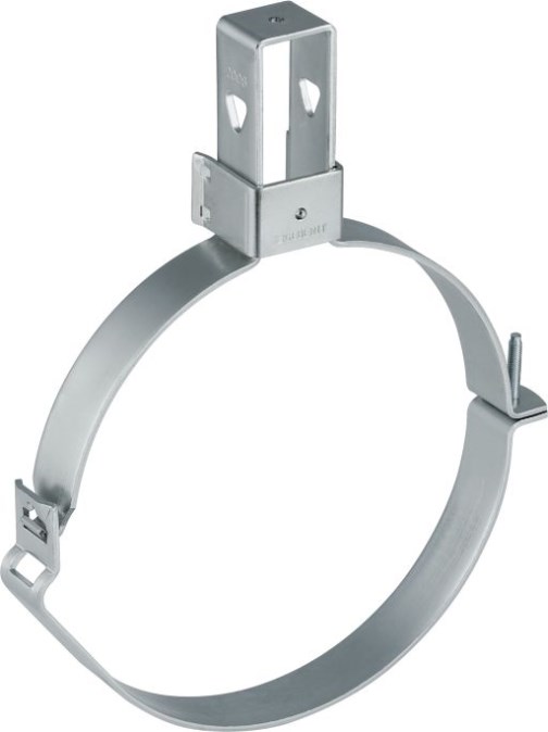 GEBERIT PLUVIA rúrková objímka DN200, nastaviteľná, s poistným strmeňom, oceľ, pozink