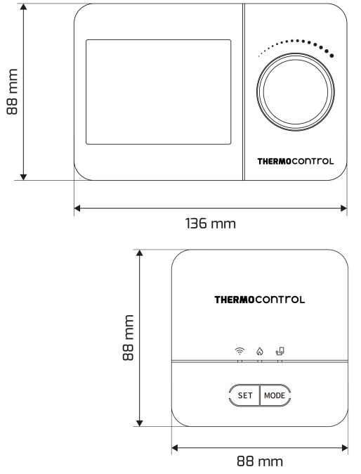 THERMOCONTROL priestorový termostat, s prijímačom, bezdrôtový, Wi-Fi (sada)
