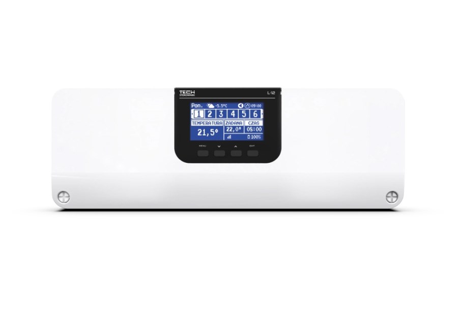 TECH CONTROLLERS EU-L-12 regulátor pre ovládanie termoelektrických pohonov, s Wi-Fi modulom
