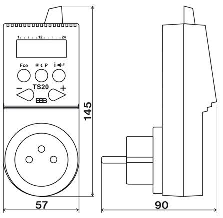 ELEKTROBOCK TS20 tepelne spínaná zásuvka 230,0V/50Hz, biela