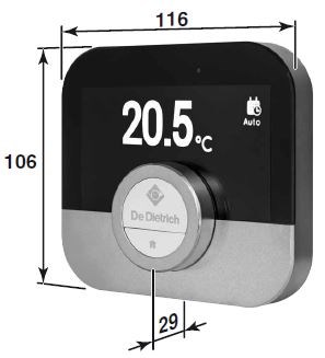 DE DIETRICH SMART TC° AD311 priestorový regulátor, drôtový, Wi-Fi