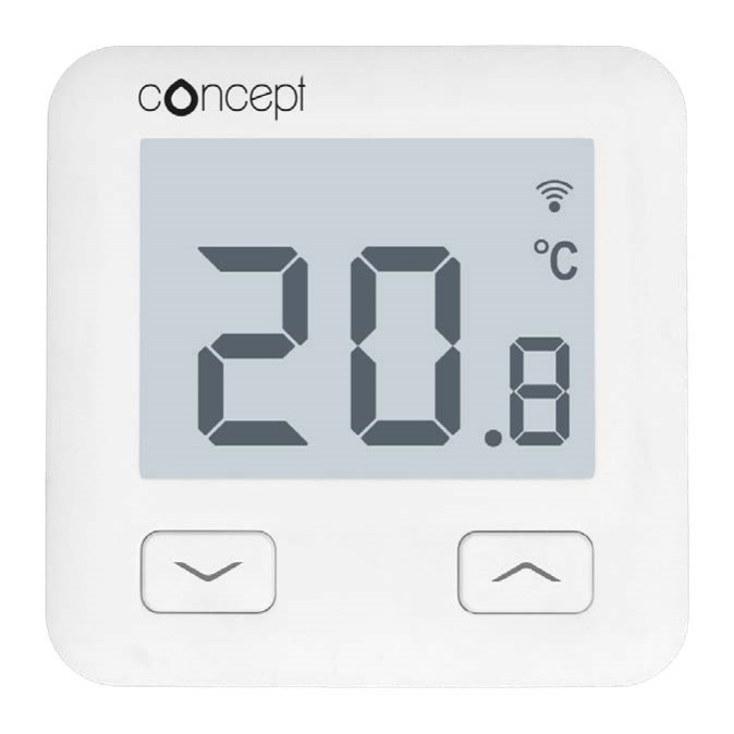 CONCEPT priestorový termostat, drôtový, Wi-Fi, biela