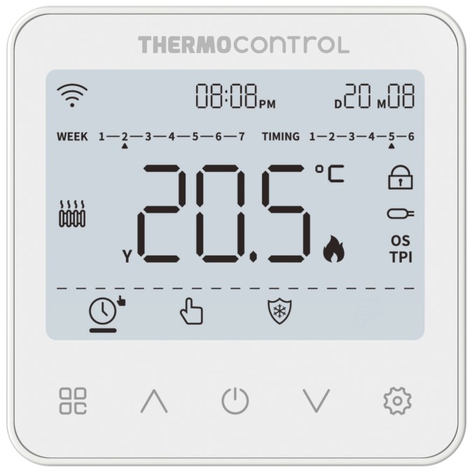 THERMOCONTROL priestorový termostat, drôtový, Wi-Fi