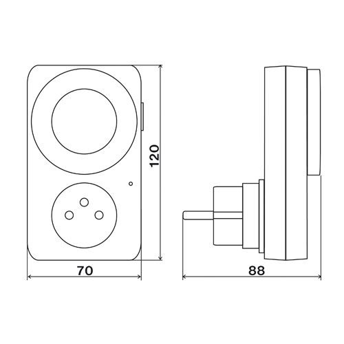 ELEKTROBOCK spínacia zásuvka 230V mechanická, biela