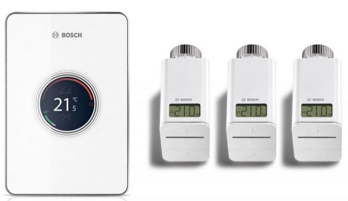 BOSCH EASYCONTROL set CT 200 priestorový termostat, s 3 bezdrôtovými hlavicami, drôtový, Wi-Fi (sada)
