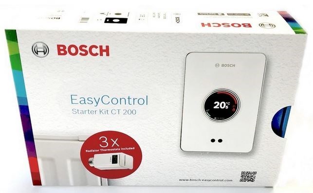 BOSCH EASYCONTROL set CT 200 priestorový termostat, s 3 bezdrôtovými hlavicami, drôtový, Wi-Fi (sada)