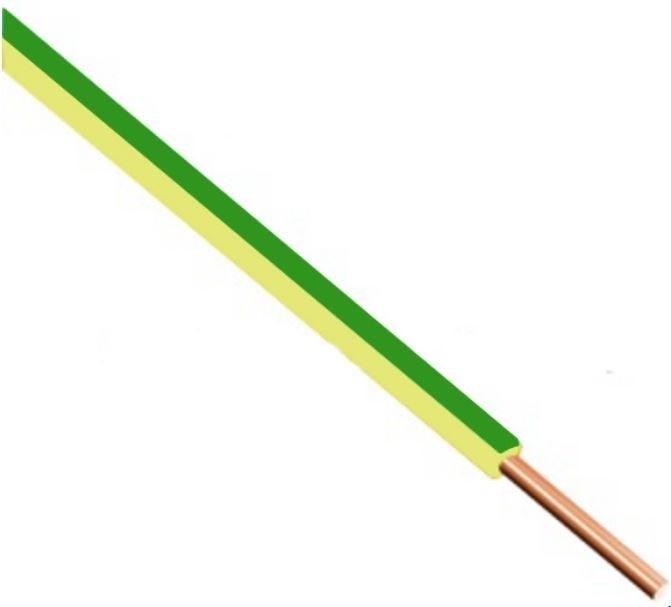 Vodič H07V-U 6 (CY 6) 6 mm2, zelenožltá (cena za 1 m)