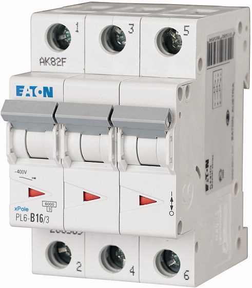EATON PL6-B16/3 istič 6kA, 16A, B, trojpólový