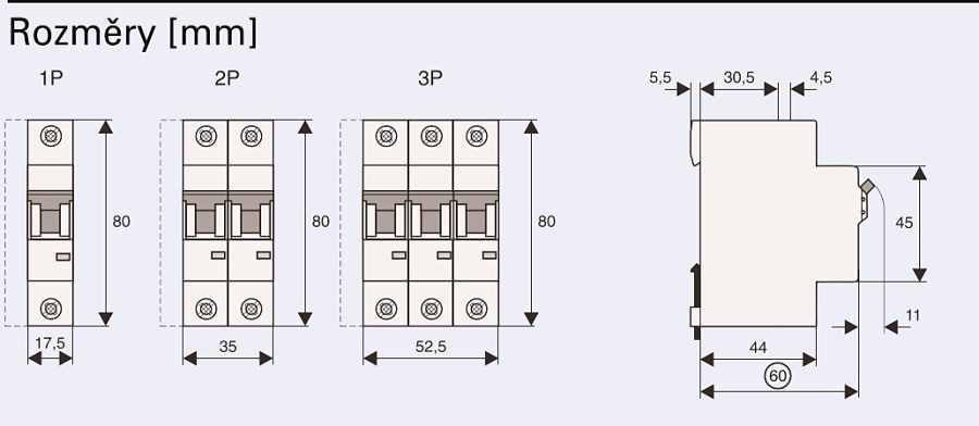 EATON PL6-C10/3 istič 6kA, 10A, C, trojpólový